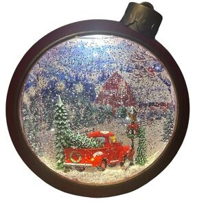 Valerie Parr Hill Farm Tree Christmas Illuminated Snow Globe Scene
